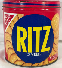 1982 Vintage Nabisco Ritz Crackers Tin, Classic 12oz, Minimal Corrosion