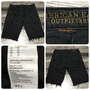 Pantalones Cortos de Jean American Eagle Extreme Flex Para Hombre 30 Gris Dobladillo Crudo Entrepierna 9.5 - Imagen 1 de 9