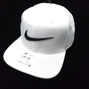 NEW! NIKE MENS PRO CAP HAT TRUCKER -L/XL WHITE BLACK SWOOSH 9FIFTY STYLE -GOLF - Picture 1 of 11