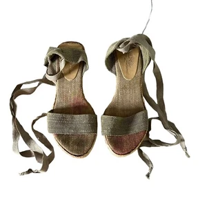 Tommy Bahama Damenschuhe Espadrille Keilabsatz-Sandalen Schnürung Bein Leinen Größe 6 - Bild 1 von 13