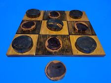 Tic Tac Toe Wooden Board Game, Outside games, Patio decor-9.5 x 10.5 x .5
