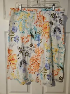 Talbots knielanger Rock Damen 16 Aquarell Blumenmuster gefütterter seitlicher Reißverschluss Neu ohne Etikett - Bild 1 von 6