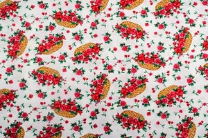 Hamil Textiles - Rosenkörbe | Hochwertiger Baumwoll/Leinen Popeline Stoff 3,4 Yds. - Bild 1 von 7
