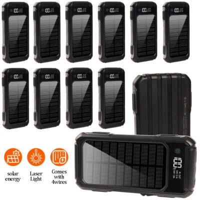 10x Banco de energía solar 60000 mAh carga rápida cargador portátil cable de pantalla LED EE. UU. Foto 1 de 4