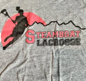Girls Steamboat Springs Lacrosse T Shirt Youth Gray Colorado Medium - Picture 1 of 5