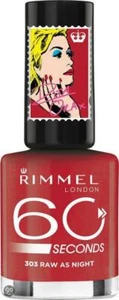 Rimmel 60 Seconds Nail Polish Super Shine Varnish 8ml 303 RAW AS NIGHT - Picture 1 of 1