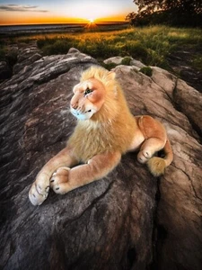 Dschungel Löwe realistisch Jumbo Plüschtier große Raubkatze Stofftier USA KellyToy Vintage - Bild 1 von 12