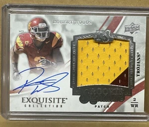 2013 UPPER DECK EXQUISITE ROBERT WOODS RC RPA GAME WORN PATCH AUTO /125 USC - Picture 1 of 5