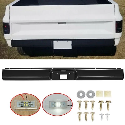 Rear Bumper Roll Pan w/License  Light For 1973-1987 73 Chevy C10 C20 Fleetside - Image 1 of 4