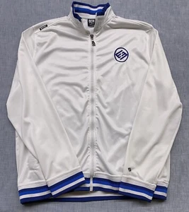 ENYCE Jacket Mens 4X White Blue Track Vintage Gym Training Full Zip Up - Picture 1 of 13