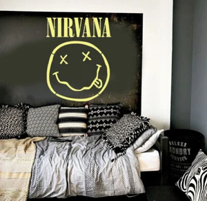 Nirvana Smiley Cara Estarcido Pared Arte Pintura Decoración Roca Grande - Imagen 1 de 6