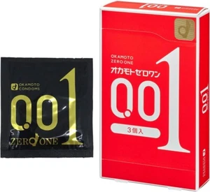 OKAMOTO ZERO ONE 001 Ultra thin Condom Regular 3pc x 1 / 5 / 10 boxes from Japan - Picture 1 of 9