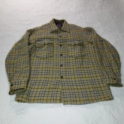 Pendleton Wool Shirt Mens M Plaid Button Flap Pockets 60-70s GUC - Image 1 of 4