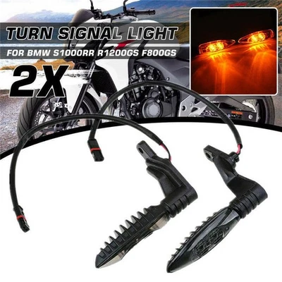 2pcs Rear LED Turn Signal Indicator Light Smoke for BMW S1000RR R1200GS F800GS T - Image 1 of 4