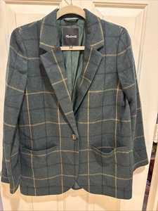 Madewell Larsen Blazer grün Wollmischung Fensterscheibenmuster Größe Medium gebraucht, in einwandfreiem Zustand - Bild 1 von 11