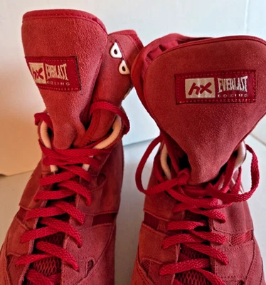 Zapatos de boxeo Everlast HX de caña alta talla 14M rojos de gamuza para hombre Foto 1 de 4