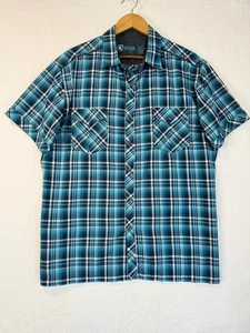 Camisa Kuhl Para Hombres Grande Eluxur Azul A Cuadros Ligera Abotonada Senderismo Manga Corta - Imagen 1 de 6