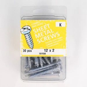 MIDWEST - 10150 - 12 x 2 Combo Pan Head SHEET METAL SCREWS - Qty 30 NOS - Picture 1 of 5