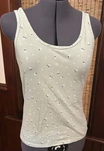 Sonoma Damen Tanktop mintgrün geblümt Baumwolle Stretch Größe L - Bild 1 von 3