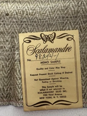 Scalamandre Bengal Herringbone 100% Silk Fabric Sample Remnant 24" x 29" - Image 1 of 4