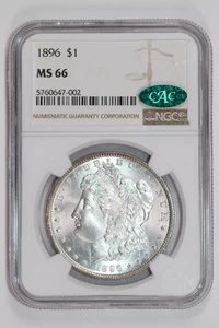 1896 MORGAN DOLLAR NGC MS66 CAC - Picture 1 of 2