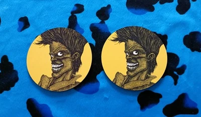 THE CRAMPS - BAD PEOPLE -  PAIR OF PRINTED ROUND COASTERS - Image 1 of 2