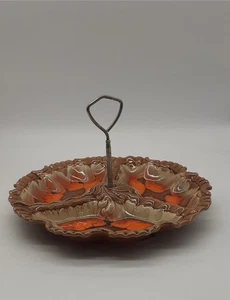Vintage TTF JAPAN Brown Ceramic Serving Tray with Handle - #9012 - Picture 1 of 7
