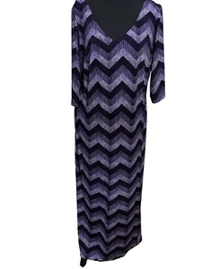 Emma Damen Übergröße 1x Maxi Etuikleid lila Chevron Witchy Whimsigoth Arbeit - Bild 1 von 9
