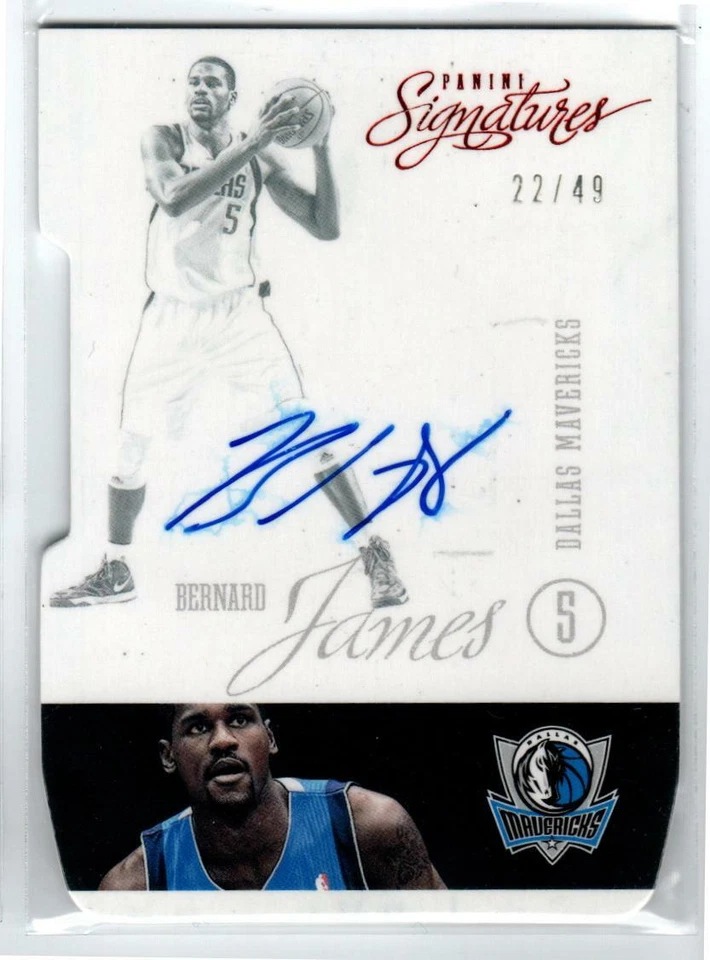 2012-13 Panini Signatures Die Cut AUTO Red #59 Bernard James/49 (ref 194513) - Image 1 of 1