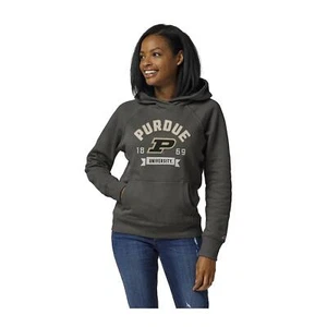 Sudadera con capucha grande negra League Brand Purdue Boilermakers Academy para mujer - Imagen 1 de 6