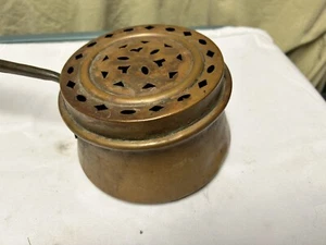 Antique Blacksmith Hammered Copper Chestnut Roaster Bed Warmer - Picture 1 of 12