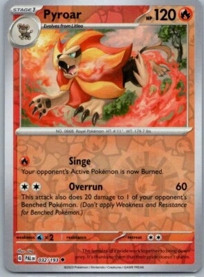 Pyroar SV02: Paldea Evolved 032/193 Near Mint NM Reverse Holo - Image 1 of 2