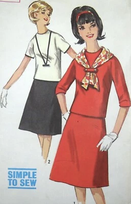 Simplicity Sewing Pattern 1964 Blouse Top Shirt Skirt Suit 5585 Teen 10 Bust 30 - Image 1 of 3