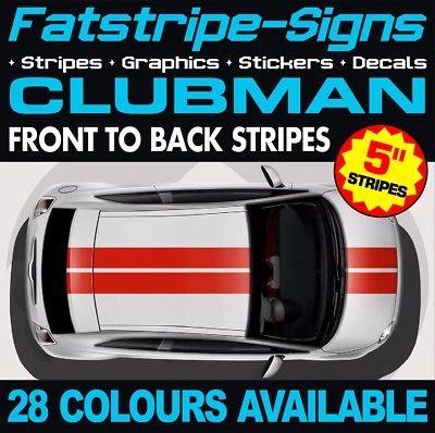 da montare MINI CLUBMAN STRISCE GRAFICHE DECALCOMANIE ADESIVI TURBO R55 F54 1.6 CLUBVAN - Immagine 1 di 2