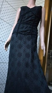 Vintage D.EXTERIOR Black Evening Guipure Stretch Maxi Dress Sleeveless Size 48 - Picture 1 of 17
