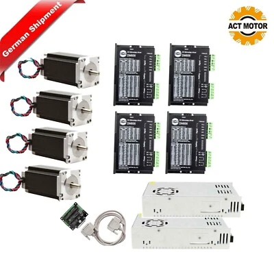 4Axis Nema 23 Stepper Motor 435oz-in 4.2A 23HS2442&Driver control DM856 CNC Kits - Bild 1 von 4