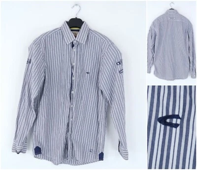 Mens CAMEL ACTIVE Shirt Medium Size Vintage Blue Striped Long Sleeve Casual Top - Image 1 of 4