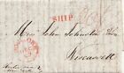 Ship letter to Wiscassett, Maine. From Liverpool,England. Red "SHIP" Interesting