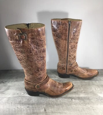 Sundance VU6003 Arnés Cuero Marrón Envejecido Motociclista Mujeres Botas Talla 10 Foto 1 de 4