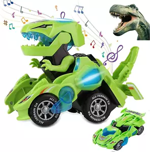 Transforming Toys✅2in1 Dinosaur LED Car Dinosaur Transform Car Toy Automatic✅✅ - Picture 1 of 7