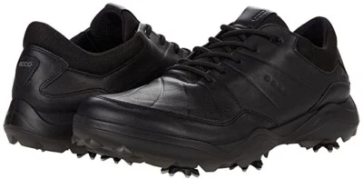 New ECCO Leather Strike Hydromax Men’s Size 6.5 or  8.5 Golf Shoes ALL Black - Image 1 of 4