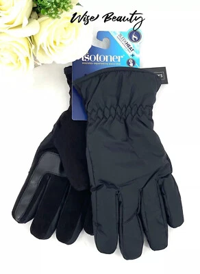 Isotoner SleekHeat Guantes Empacables Hombre Medianos SmartDri Negro Pantalla Táctil NUEVO Foto 1 de 4