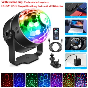 Magic Ball Light With Suction cup USB Strobe RGB DJ Party Disco Lights +Remote - Picture 1 of 7