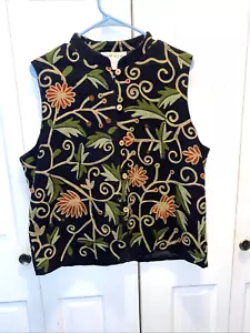 Vintage Orvis Floral Tapestry Vest Large - Picture 1 of 11