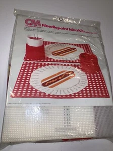 VTG 1976 CM Columbia Minerva Needlepoint Idea Kit Place Mat Kit 2, 101/2x131/2” - Picture 1 of 12
