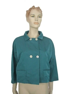 New Piazza Sempione Green Crop Jacket Button Up Double Breast IT 48 / 12 / L - Image 1 of 4