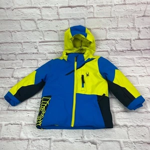 Spyder Jacket Kids Detachable Hoodie Size 3 Ski Challenger Insulated Full Zip - Picture 1 of 18