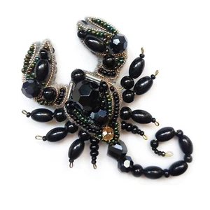 DIY Bead Brooch Scorpion, Gothic Brooch Pin, Beadwork Kit - Picture 1 of 5