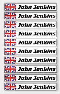 10x Fahrername + Wahl Flagge Kart selbstklebend, Aufkleber. Rennkart, - Bild 1 von 1