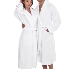 Albornoz unisex Chevron grande/X-grande Ozan Premium Home® - blanco (L/XL) 4473 - - Imagen 1 de 3